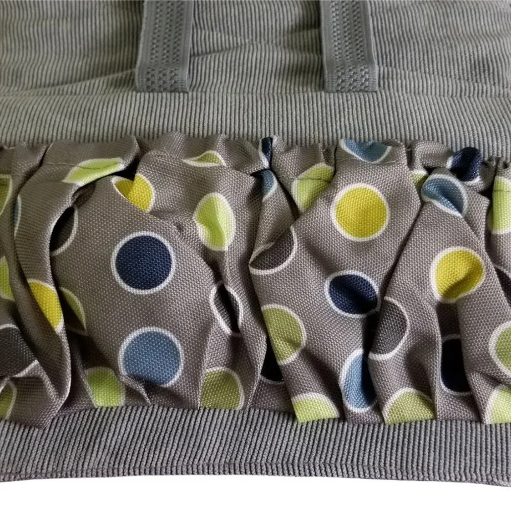 Lilly Bit Diaper Bag Baby Messenger Bag Crossbody Purse Pack Gray Green Dot NWT